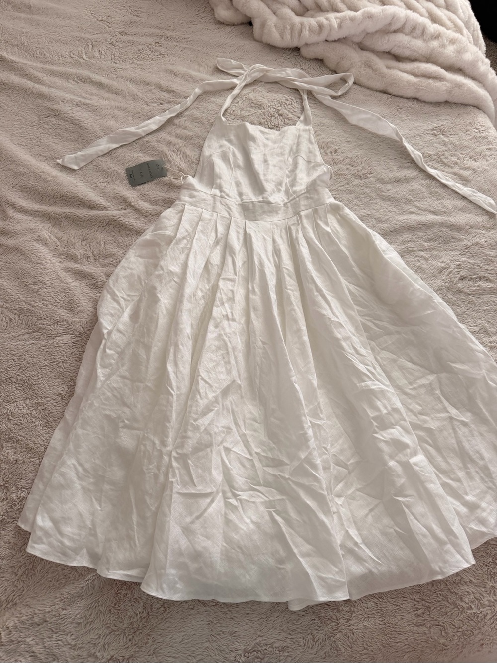 NWT Rose and Linen Halter White Dress